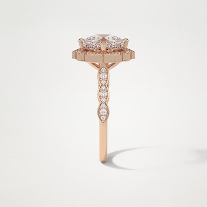 Cushion Halo & Pave Moissanite Engagement Ring – 2.1 CT Lab-Created Brilliance in 10K/14K/18K Gold