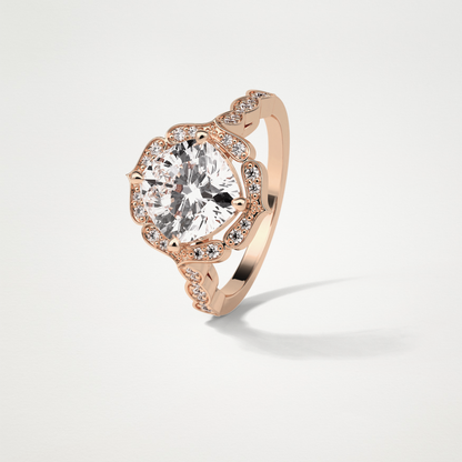 Cushion Halo & Pave Moissanite Engagement Ring – 2.1 CT Lab-Created Brilliance in 10K/14K/18K Gold