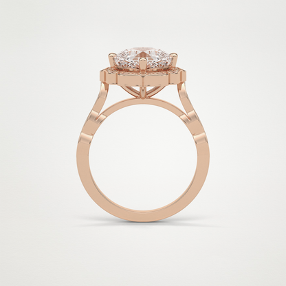 Cushion Halo & Pave Moissanite Engagement Ring – 2.1 CT Lab-Created Brilliance in 10K/14K/18K Gold