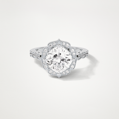 Cushion Milgrain Halo Moissanite Engagement Ring – 2.1 CT Lab-Created Brilliance in 10K/14K/18K Gold 1