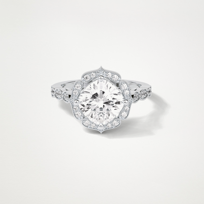 Cushion Halo & Pave Moissanite Engagement Ring – 2.1 CT Lab-Created Brilliance in 10K/14K/18K Gold