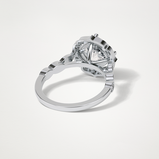 Cushion Milgrain Halo Moissanite Engagement Ring – 2.1 CT Lab-Created Brilliance in 10K/14K/18K Gold 2