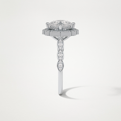 Cushion Halo & Pave Moissanite Engagement Ring – 2.1 CT Lab-Created Brilliance in 10K/14K/18K Gold