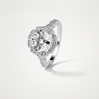 Cushion Milgrain Halo Moissanite Engagement Ring – 2.1 CT Lab-Created Brilliance in 10K/14K/18K Gold 6