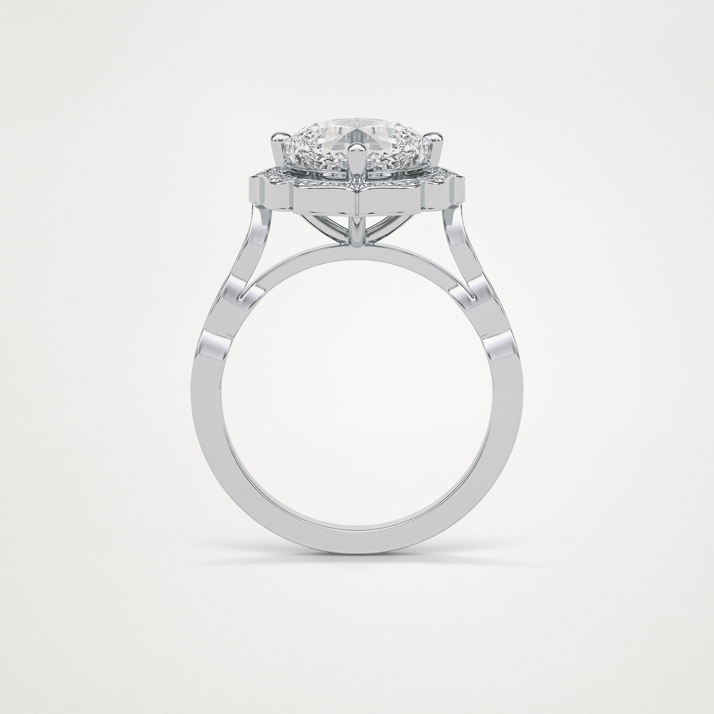 Cushion Halo & Pave Moissanite Engagement Ring – 2.1 CT Lab-Created Brilliance in 10K/14K/18K Gold