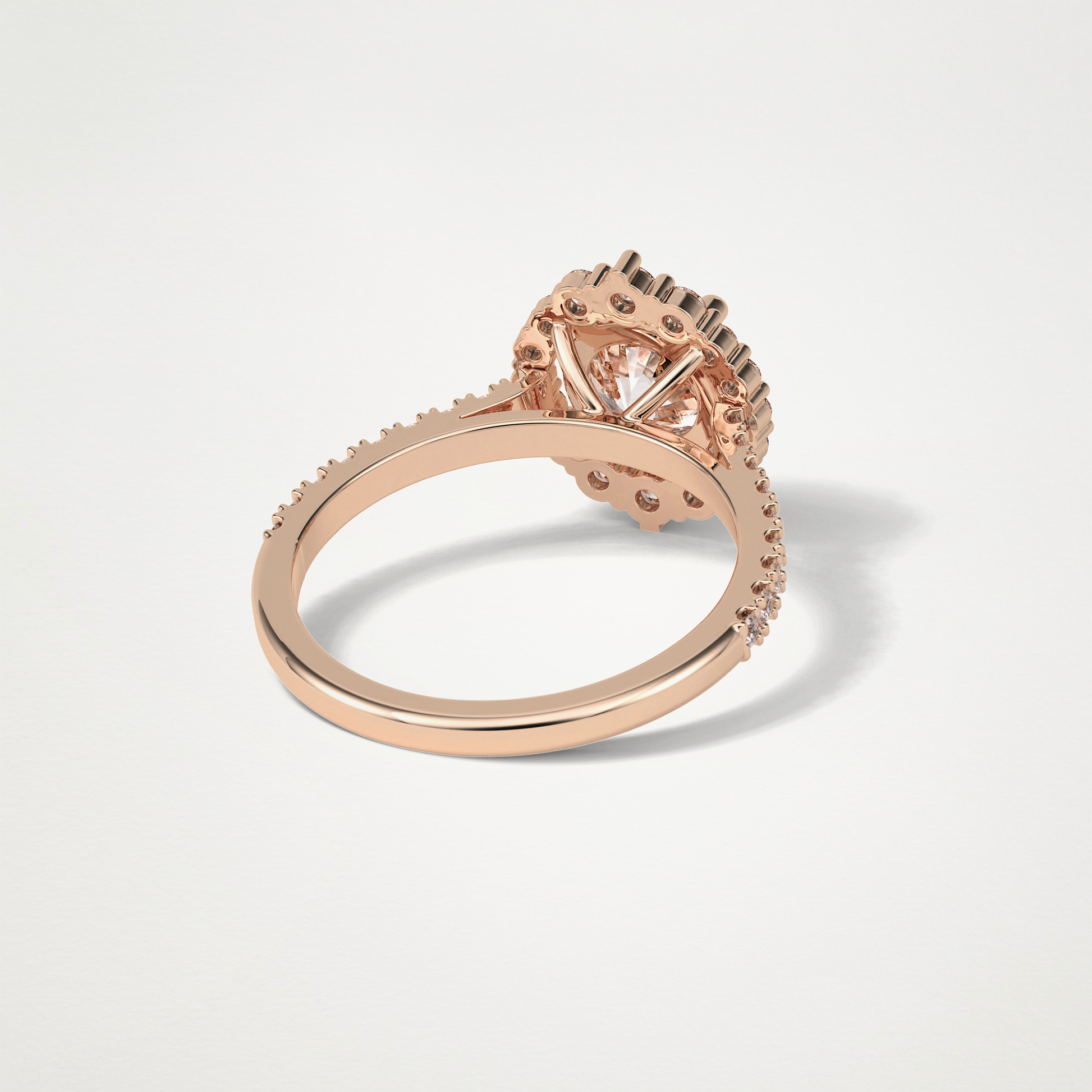 Round Pave & Halo Moissanite Engagement Ring – 1.25 CT Lab-Created Brilliance in 10K/14K/18K Gold