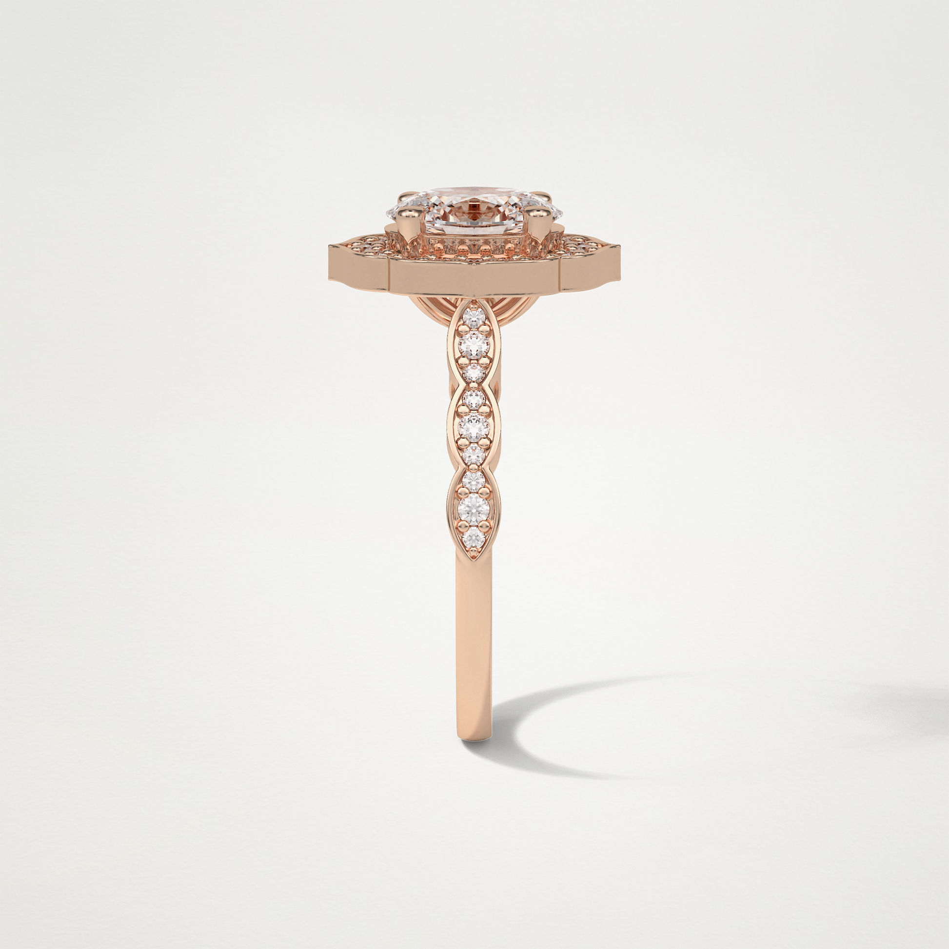 Oval Milgrain Halo Moissanite Engagement Ring – 1.31 CT Lab-Created Brilliance in 10K/14K/18K Gold