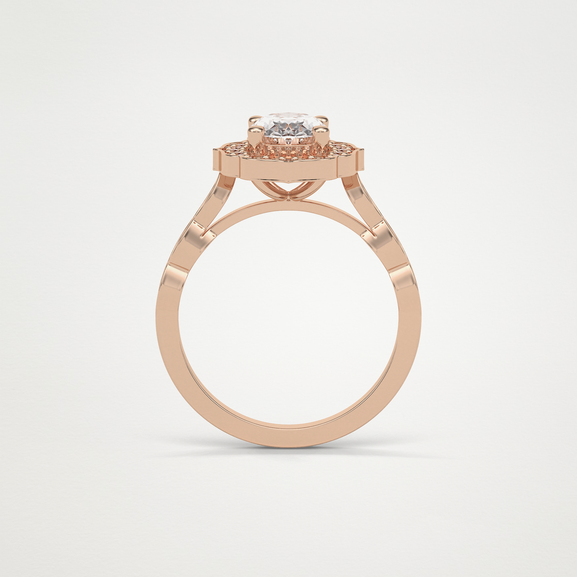Oval Milgrain Halo Moissanite Engagement Ring – 1.31 CT Lab-Created Brilliance in 10K/14K/18K Gold