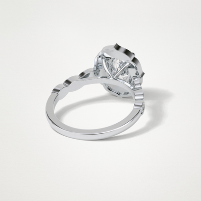 Oval Milgrain Halo Moissanite Engagement Ring – 1.31 CT Lab-Created Brilliance in 10K/14K/18K Gold