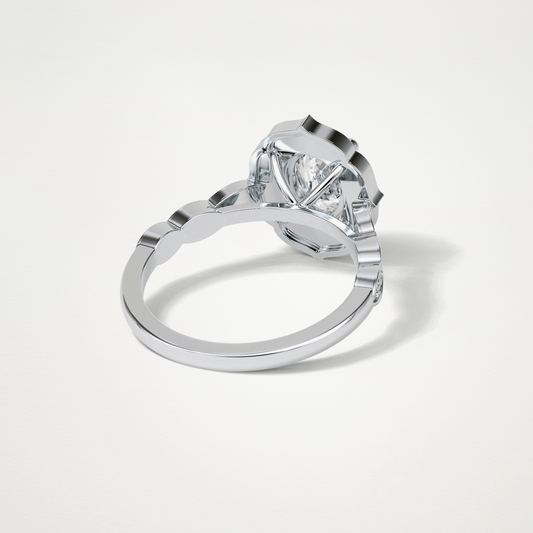 Oval Milgrain Halo Moissanite Engagement Ring – 1.31 CT Lab-Created Brilliance in 10K/14K/18K Gold