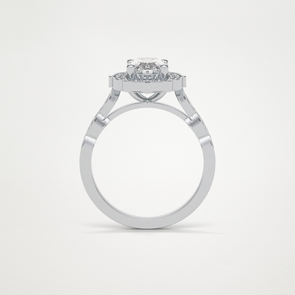 Oval Milgrain Halo Moissanite Engagement Ring – 1.31 CT Lab-Created Brilliance in 10K/14K/18K Gold
