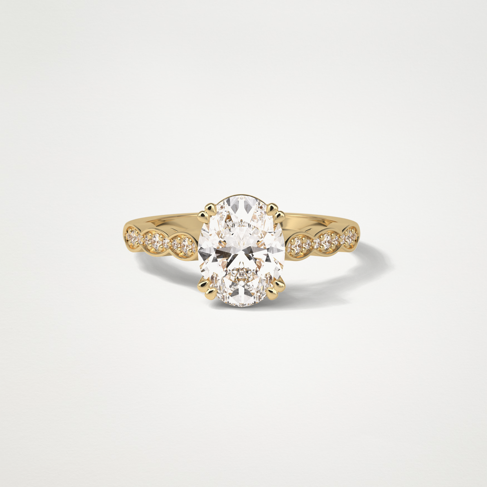 Oval Milgrain Moissanite Engagement Ring – 1.91 CT Lab-Created Brilliance in 10K/14K/18K Gold