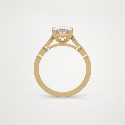 Oval Milgrain Moissanite Engagement Ring – 1.91 CT Lab-Created Brilliance in 10K/14K/18K Gold