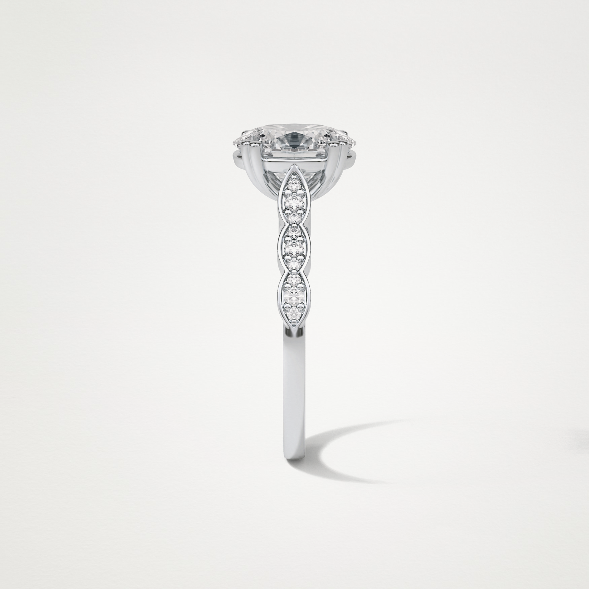 Oval Milgrain Moissanite Engagement Ring – 1.91 CT Lab-Created Brilliance in 10K/14K/18K Gold