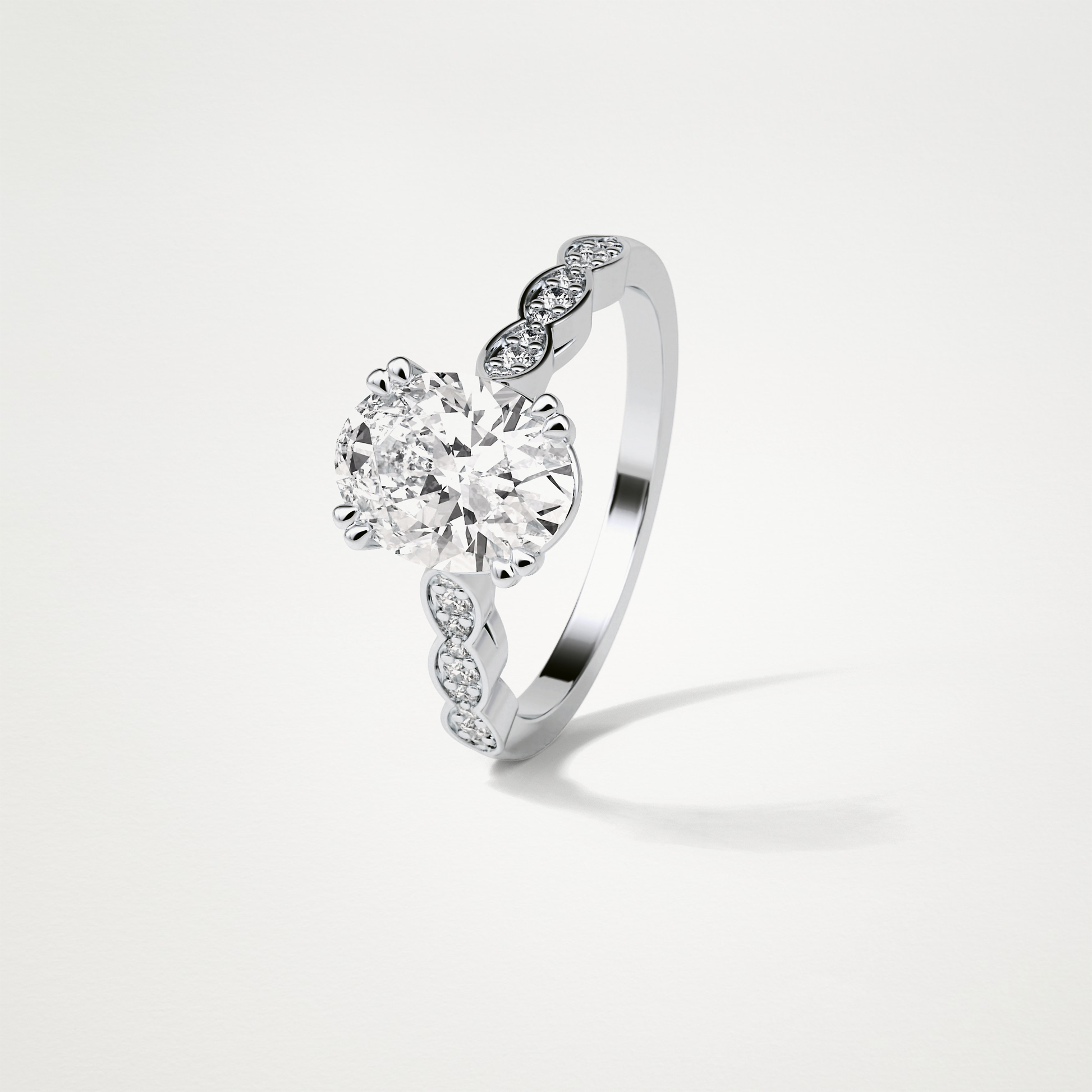 Oval Milgrain Moissanite Engagement Ring – 1.91 CT Lab-Created Brilliance in 10K/14K/18K Gold