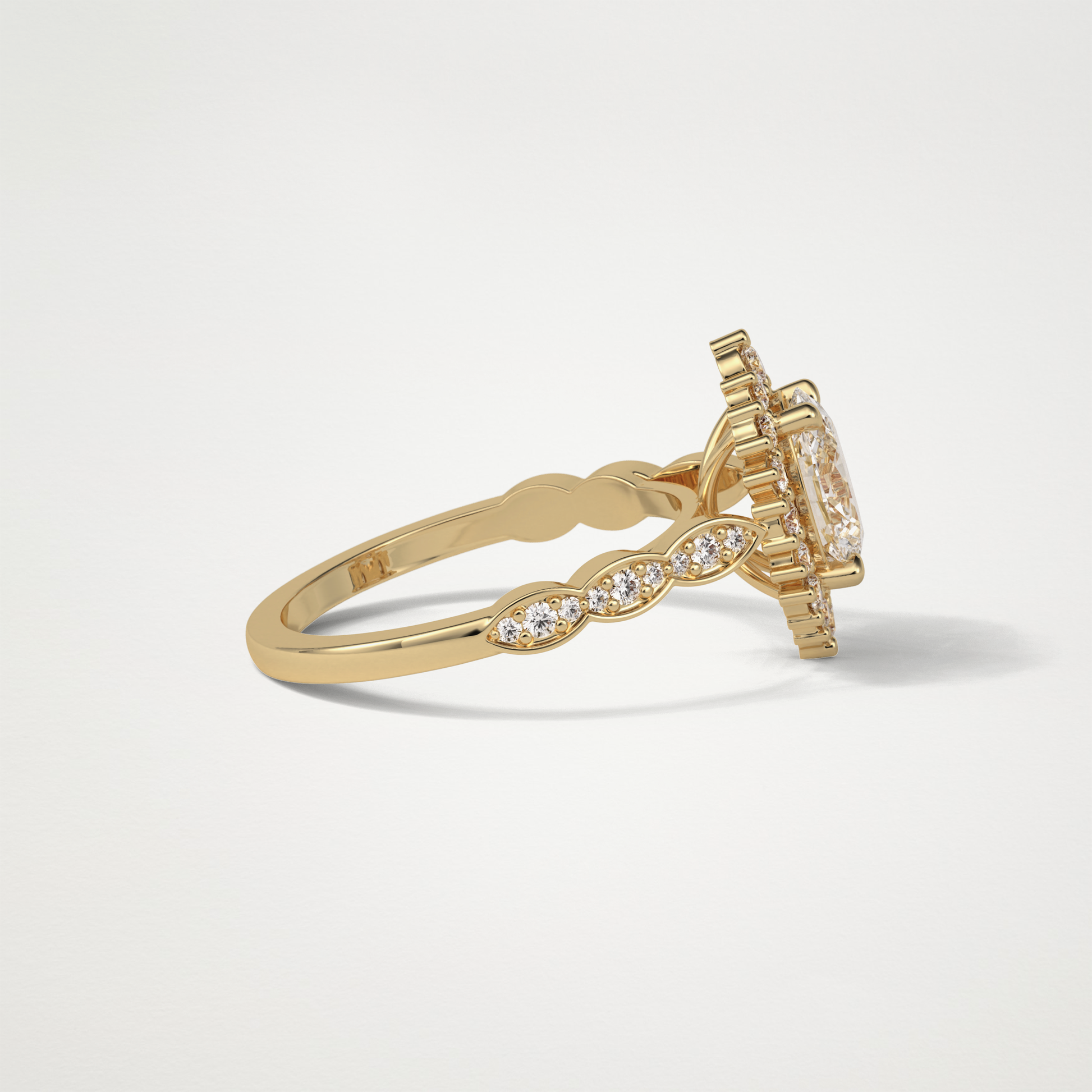 Oval Milgrain Halo Moissanite Engagement Ring – 1.33 CT Lab-Created Brilliance in 10K/14K/18K Gold