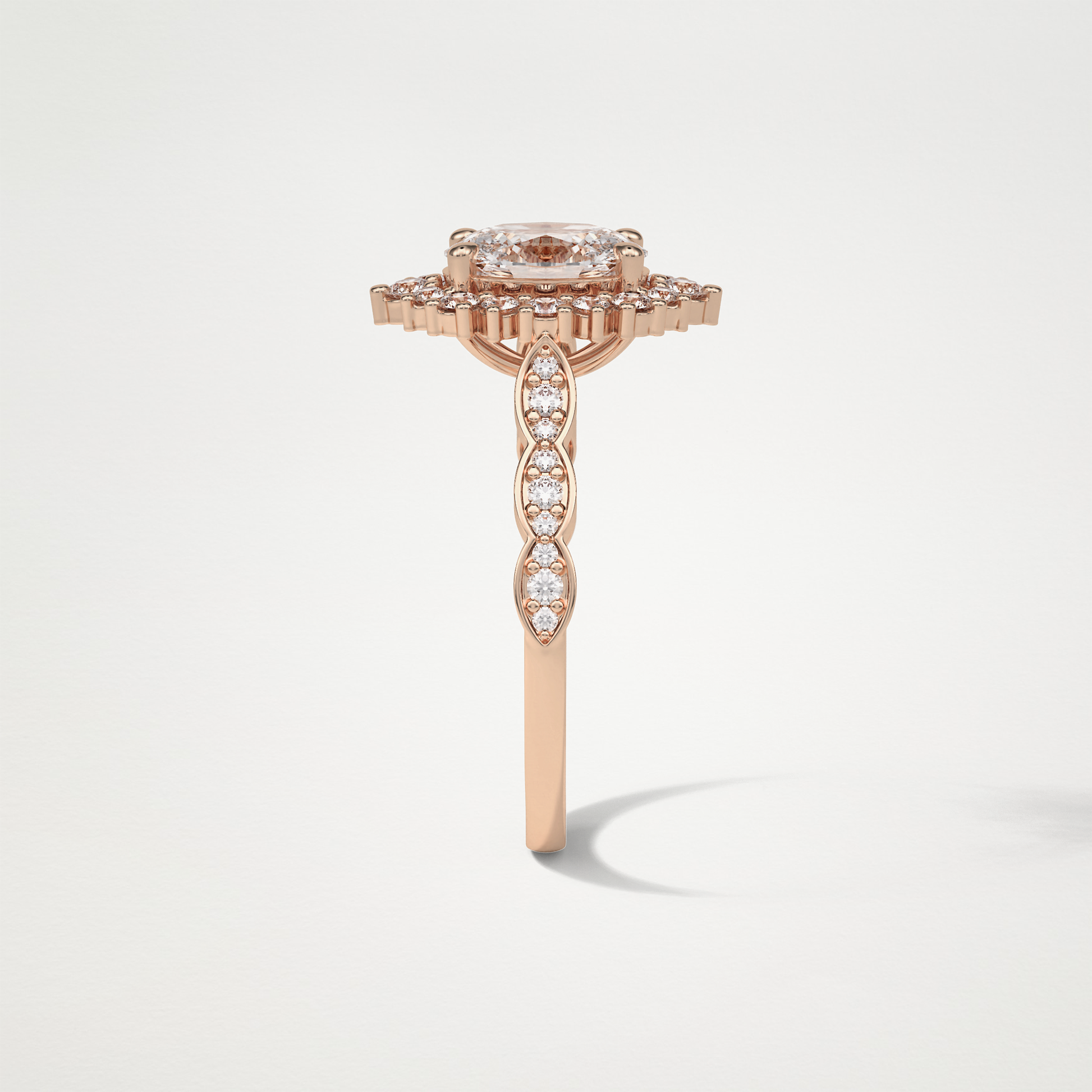 Oval Milgrain Halo Moissanite Engagement Ring – 1.33 CT Lab-Created Brilliance in 10K/14K/18K Gold