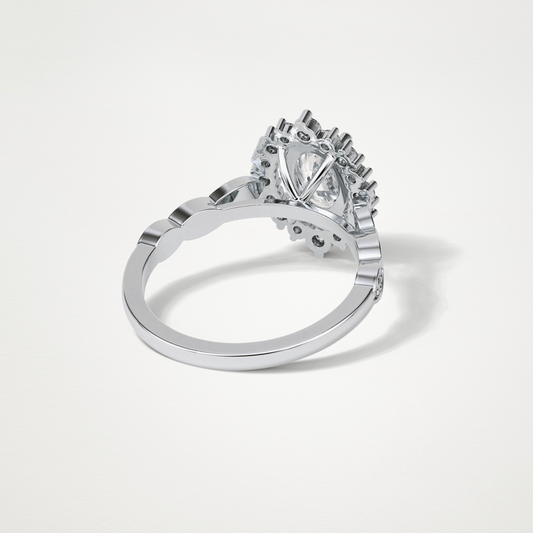 Oval Milgrain Halo Moissanite Engagement Ring – 1.33 CT Lab-Created Brilliance in 10K/14K/18K Gold