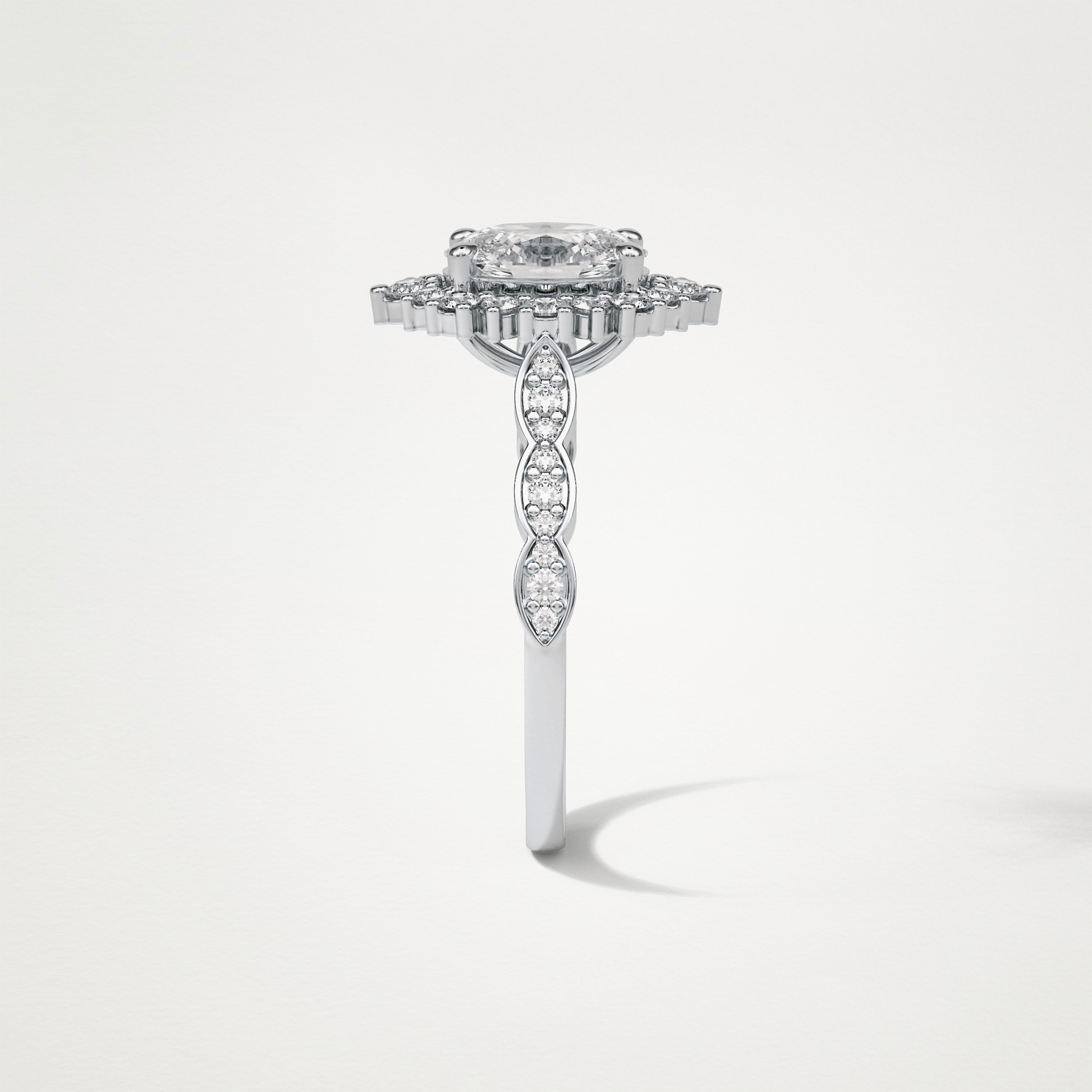 Oval Milgrain Halo Moissanite Engagement Ring – 1.33 CT Lab-Created Brilliance in 10K/14K/18K Gold