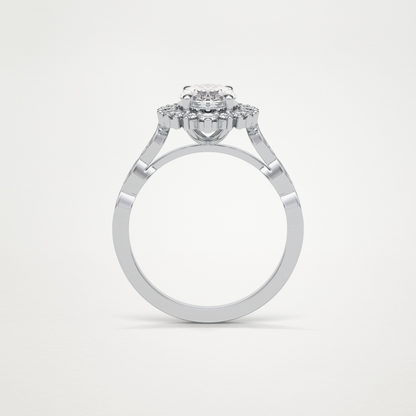 Oval Milgrain Halo Moissanite Engagement Ring – 1.33 CT Lab-Created Brilliance in 10K/14K/18K Gold