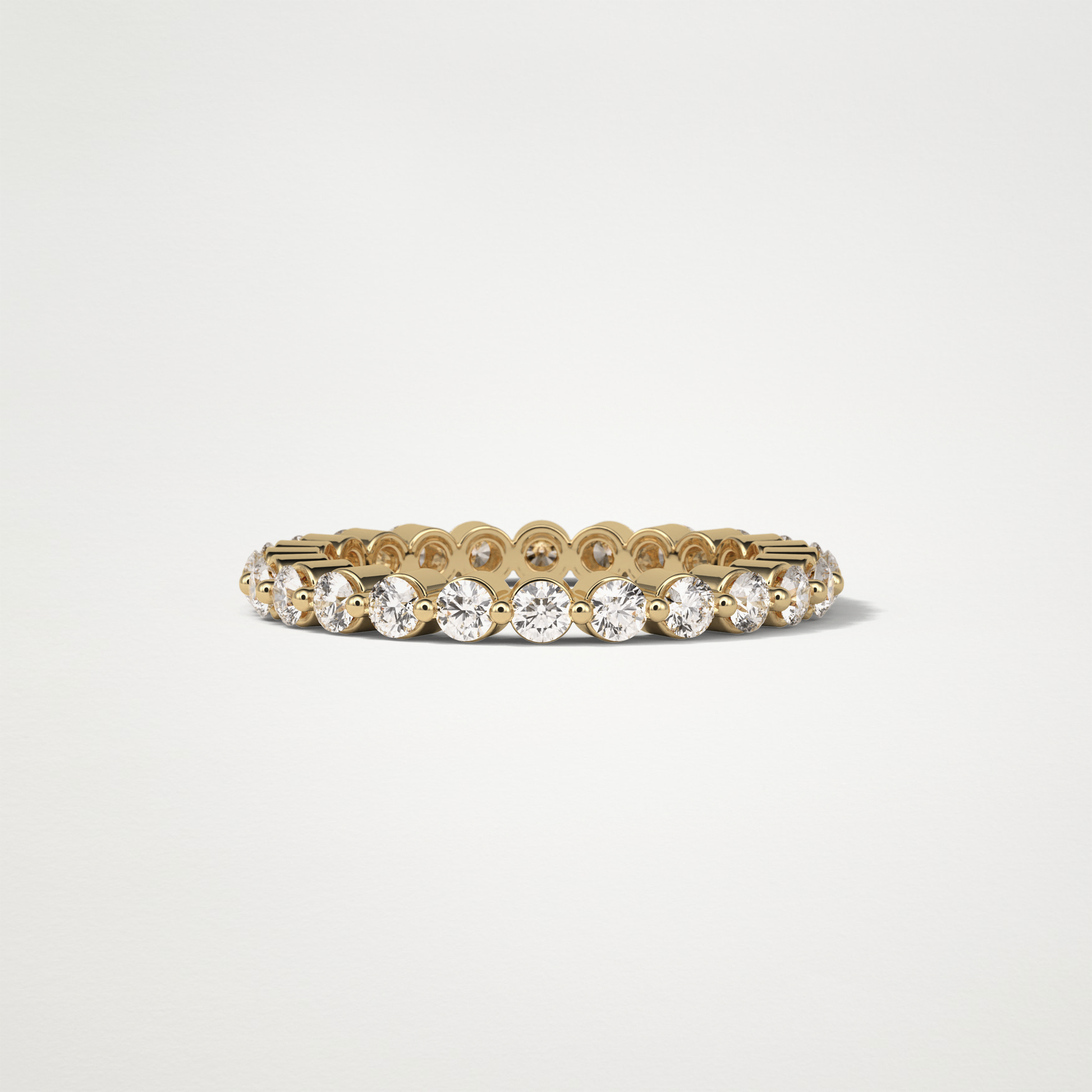 1.2 TCW Round Full Eternity Wedding Band – Solid Gold Elegant and Timeless Design