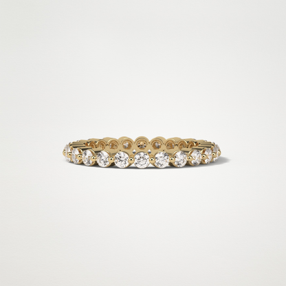 1.2 TCW Round Full Eternity Wedding Band – Solid Gold Elegant and Timeless Design