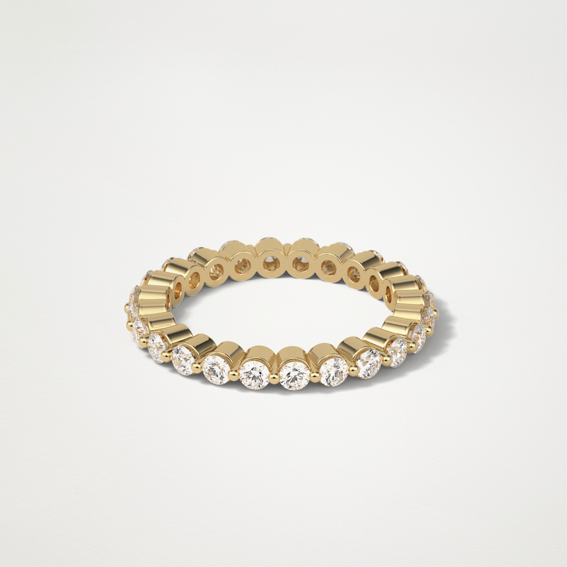 1.2 TCW Round Full Eternity Wedding Band – Solid Gold Elegant and Timeless Design
