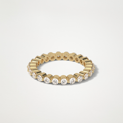 1.2 TCW Round Full Eternity Wedding Band – Solid Gold Elegant and Timeless Design