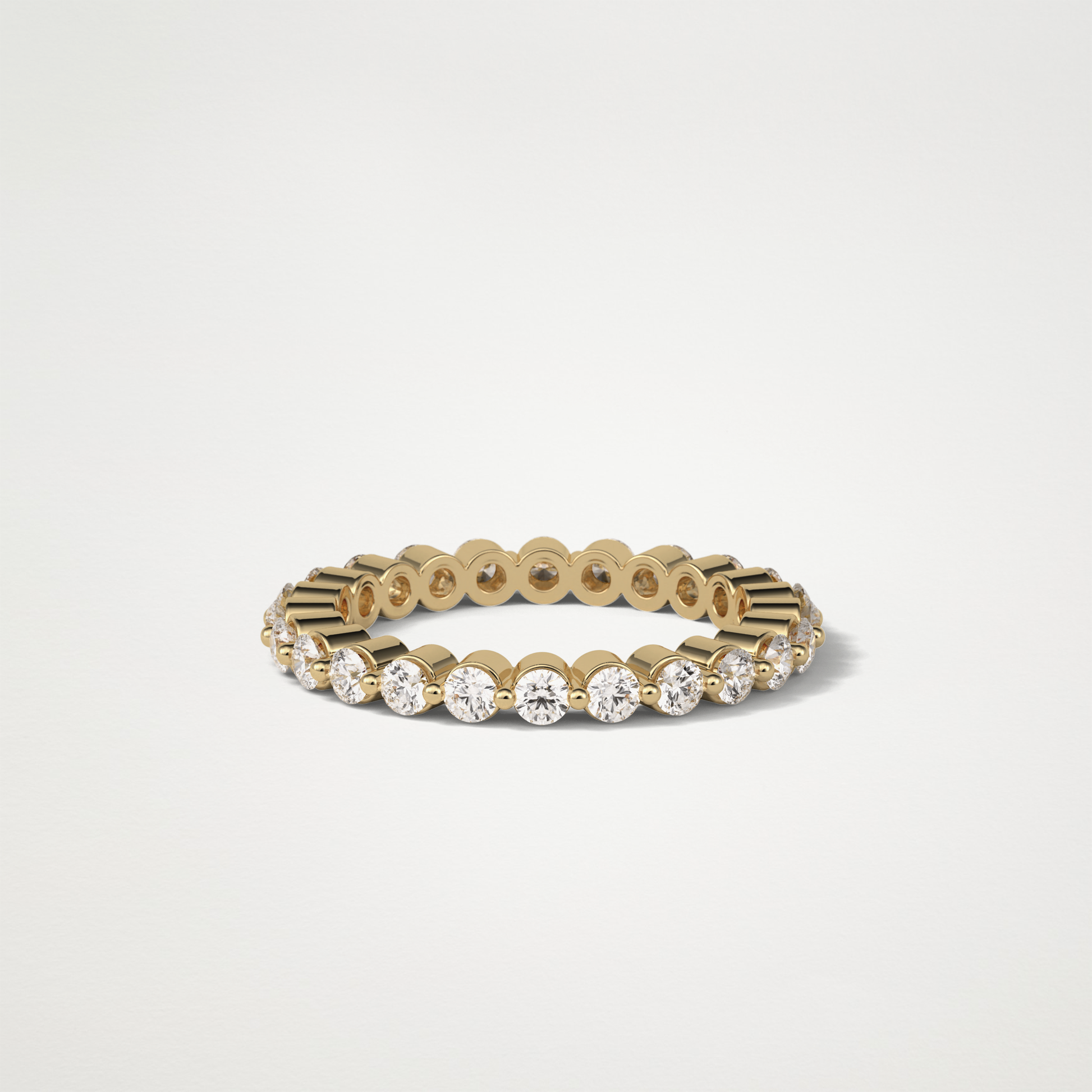 1.2 TCW Round Full Eternity Wedding Band – Solid Gold Elegant and Timeless Design