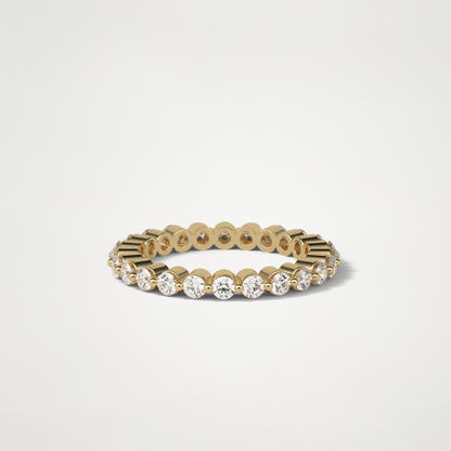 1.2 TCW Round Full Eternity Wedding Band – Solid Gold Elegant and Timeless Design