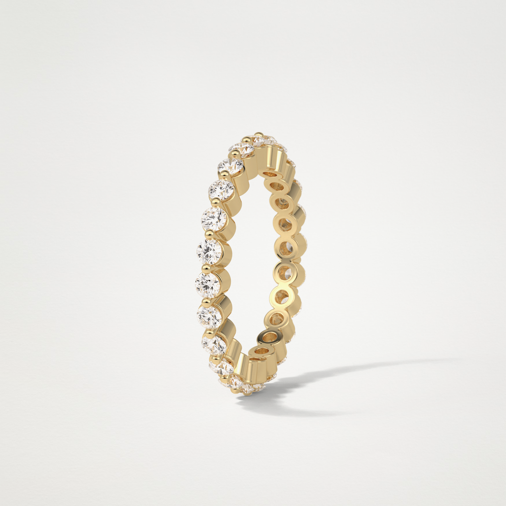 1.2 TCW Round Full Eternity Wedding Band – Solid Gold Elegant and Timeless Design