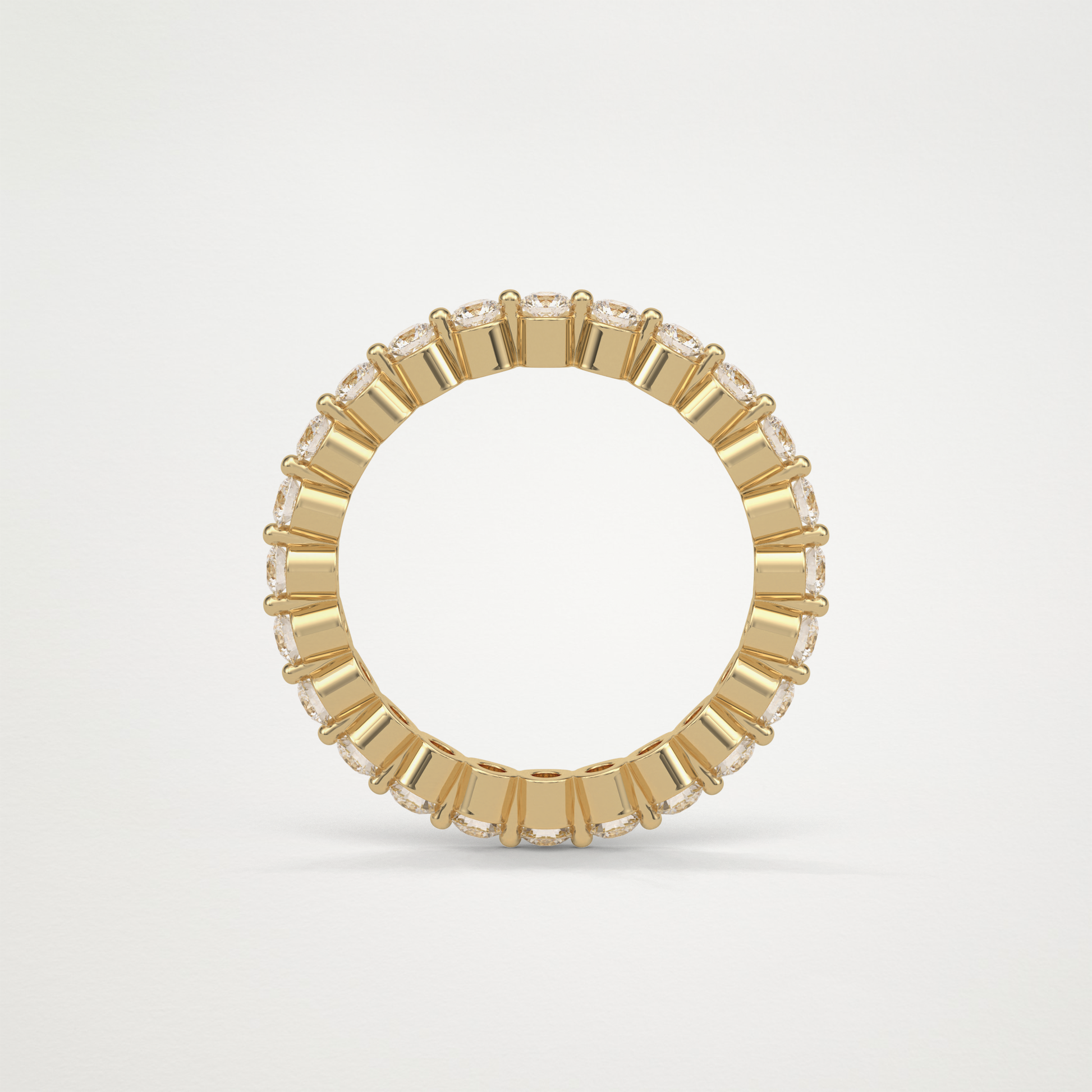 1.2 TCW Round Full Eternity Wedding Band – Solid Gold Elegant and Timeless Design