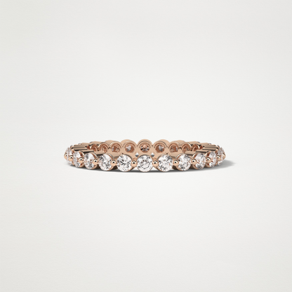 1.2 TCW Round Full Eternity Wedding Band – Solid Gold Elegant and Timeless Design