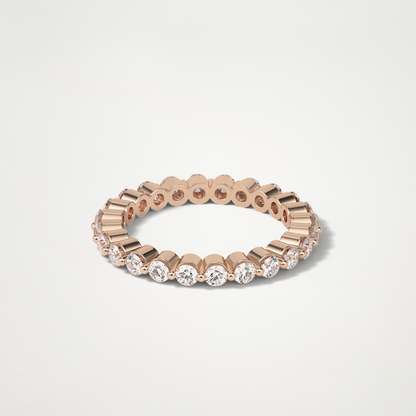 1.2 TCW Round Full Eternity Wedding Band – Solid Gold Elegant and Timeless Design