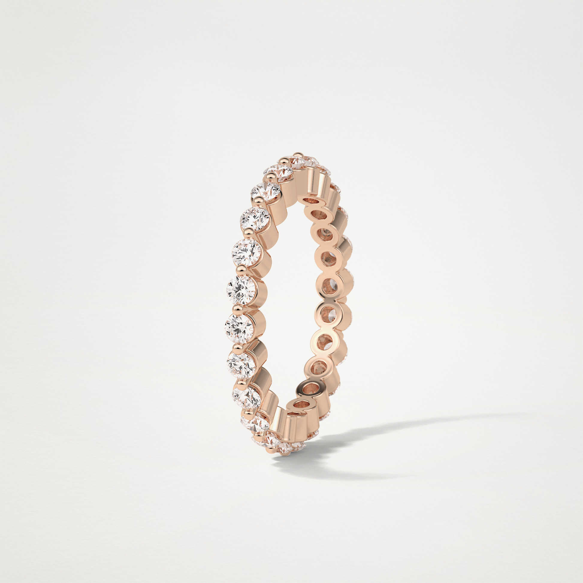 1.2 TCW Round Full Eternity Wedding Band – Solid Gold Elegant and Timeless Design