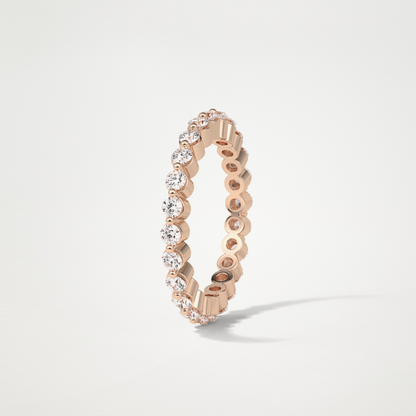 1.2 TCW Round Full Eternity Wedding Band – Solid Gold Elegant and Timeless Design
