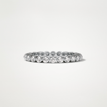 1.2 TCW Round Full Eternity Wedding Band – Solid Gold Elegant and Timeless Design