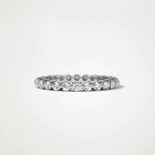 1.2 TCW Round Full Eternity Wedding Band – Solid Gold Elegant and Timeless Design