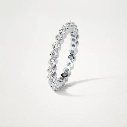 1.2 TCW Round Full Eternity Wedding Band – Solid Gold Elegant and Timeless Design