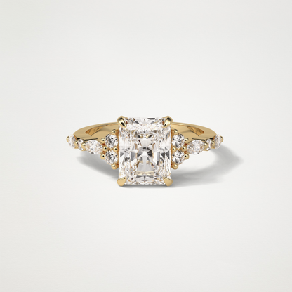 Asscher Cluster & Pave Moissanite Engagement Ring – 2.30 CT Lab-Created Brilliance in 10K/14K/18K Gold 8