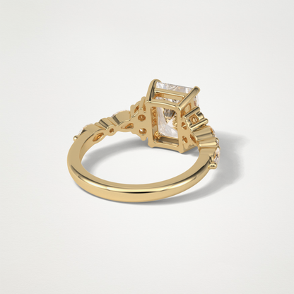 Asscher Cluster & Pave Moissanite Engagement Ring – 2.30 CT Lab-Created Brilliance in 10K/14K/18K Gold 9