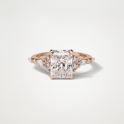 Asscher Cluster & Pave Moissanite Engagement Ring – 2.30 CT Lab-Created Brilliance in 10K/14K/18K Gold 15