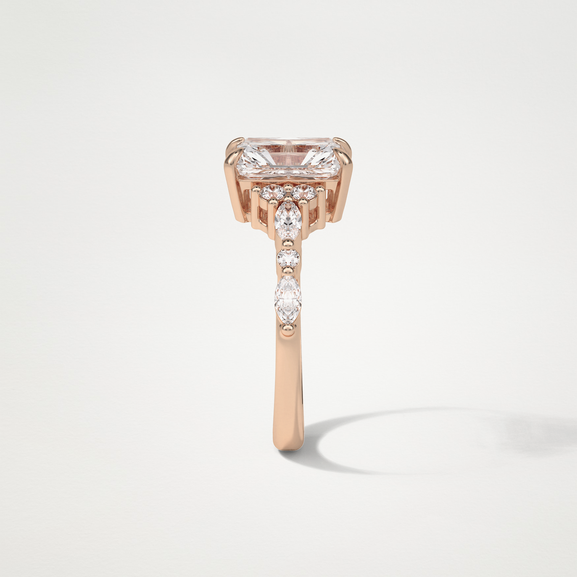 Asscher Cluster & Pave Moissanite Engagement Ring – 2.30 CT Lab-Created Brilliance in 10K/14K/18K Gold 18