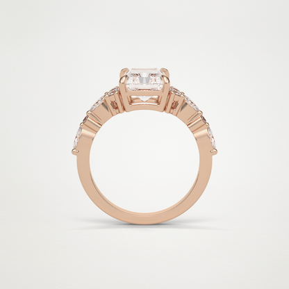 Asscher Cluster & Pave Moissanite Engagement Ring – 2.30 CT Lab-Created Brilliance in 10K/14K/18K Gold 21