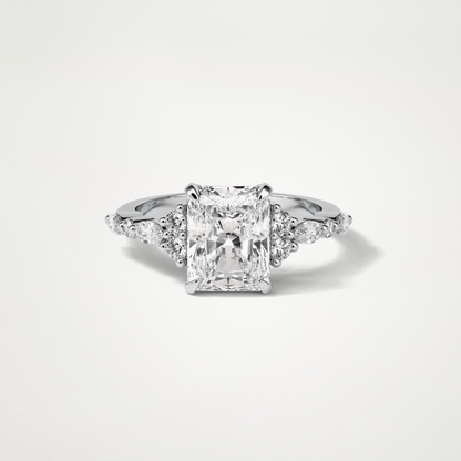Asscher Cluster & Pave Moissanite Engagement Ring – 2.30 CT Lab-Created Brilliance in 10K/14K/18K Gold 1