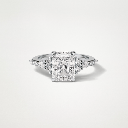 Asscher Cluster & Pave Moissanite Engagement Ring – 2.30 CT Lab-Created Brilliance in 10K/14K/18K Gold 1
