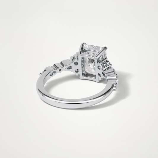 Asscher Cluster & Pave Moissanite Engagement Ring – 2.30 CT Lab-Created Brilliance in 10K/14K/18K Gold 2