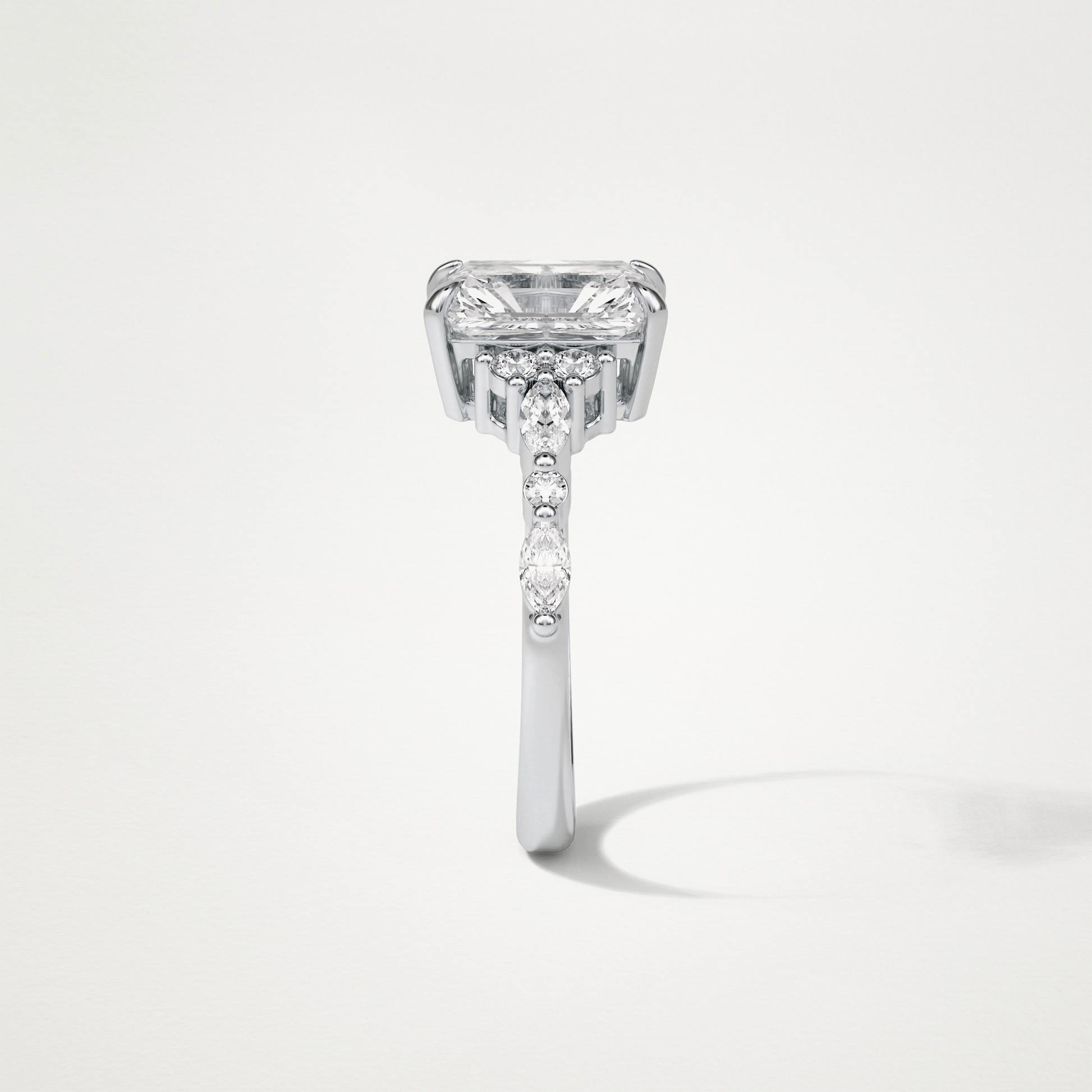 Asscher Cluster & Pave Moissanite Engagement Ring – 2.30 CT Lab-Created Brilliance in 10K/14K/18K Gold 3