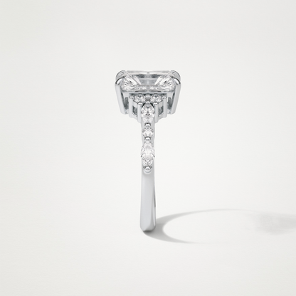 Asscher Cluster & Pave Moissanite Engagement Ring – 2.30 CT Lab-Created Brilliance in 10K/14K/18K Gold 3
