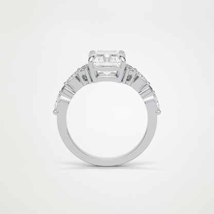 Asscher Cluster & Pave Moissanite Engagement Ring – 2.30 CT Lab-Created Brilliance in 10K/14K/18K Gold 7